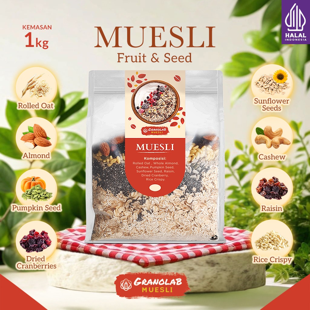 

Muesli Fruit and Seed 1 kg - Granolab Muesli