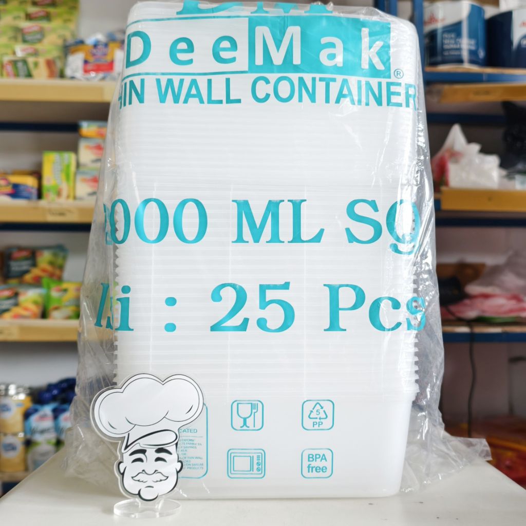 Thinwall 2000ML DM / Kotak Penyimpanan Makan / Kontainer Food 2L / Kotak Makan Isi 25Pcs / DM 2000ML