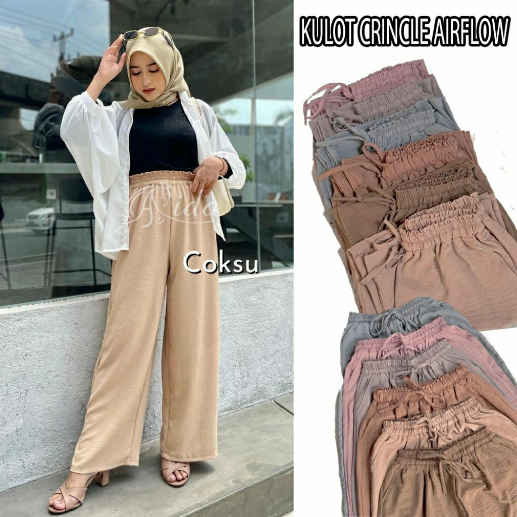 Celana Kulot Crinkle Airflow Wanita Dewasa