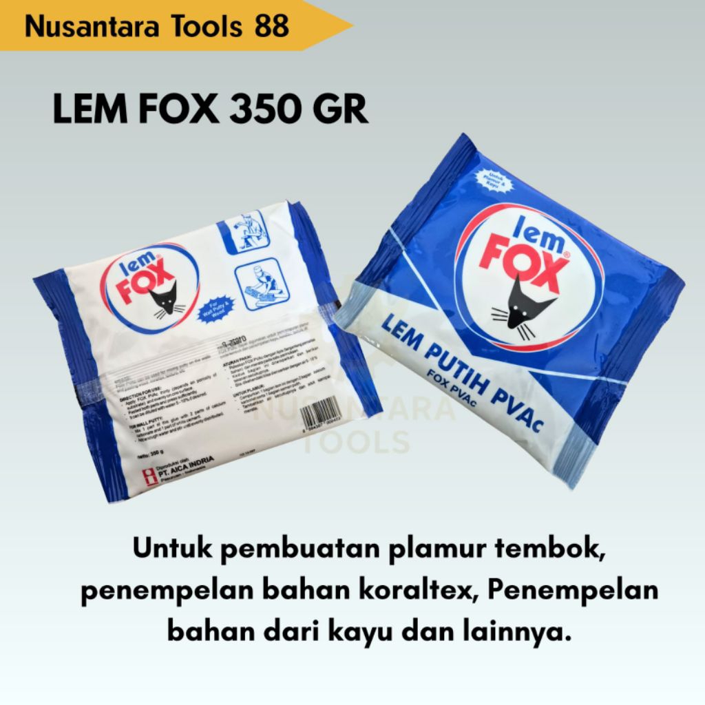 

LEM FOX BIRU | LEM KAYU | LEM MURAH | ORIGINAL | LEM FOX | LEM PVAC 350GR | LEM FOX PUTIH