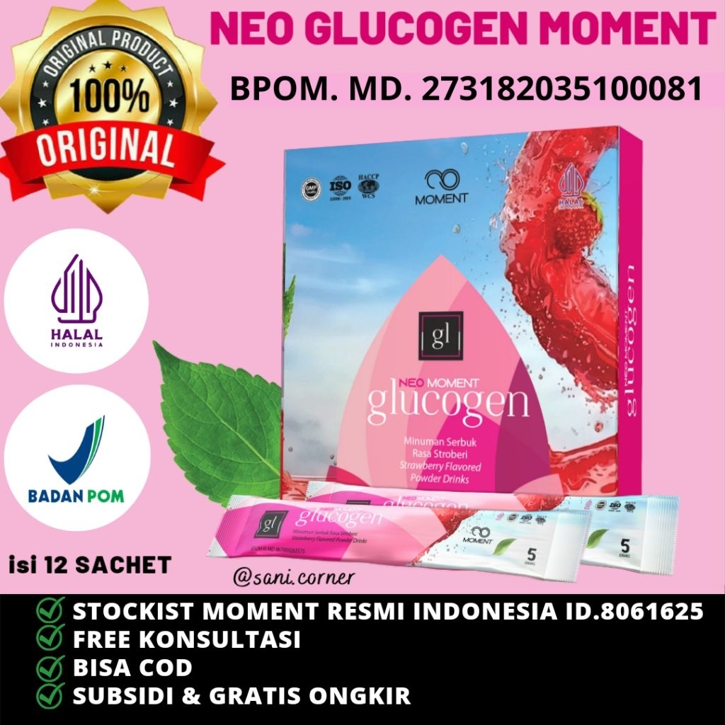 [DIJAMIN ASLI 100%] NEO GLUCOGEN MOMENT 1 BOX. nutrisi kolagen dan glutathione terbaik, Anti Aging, 