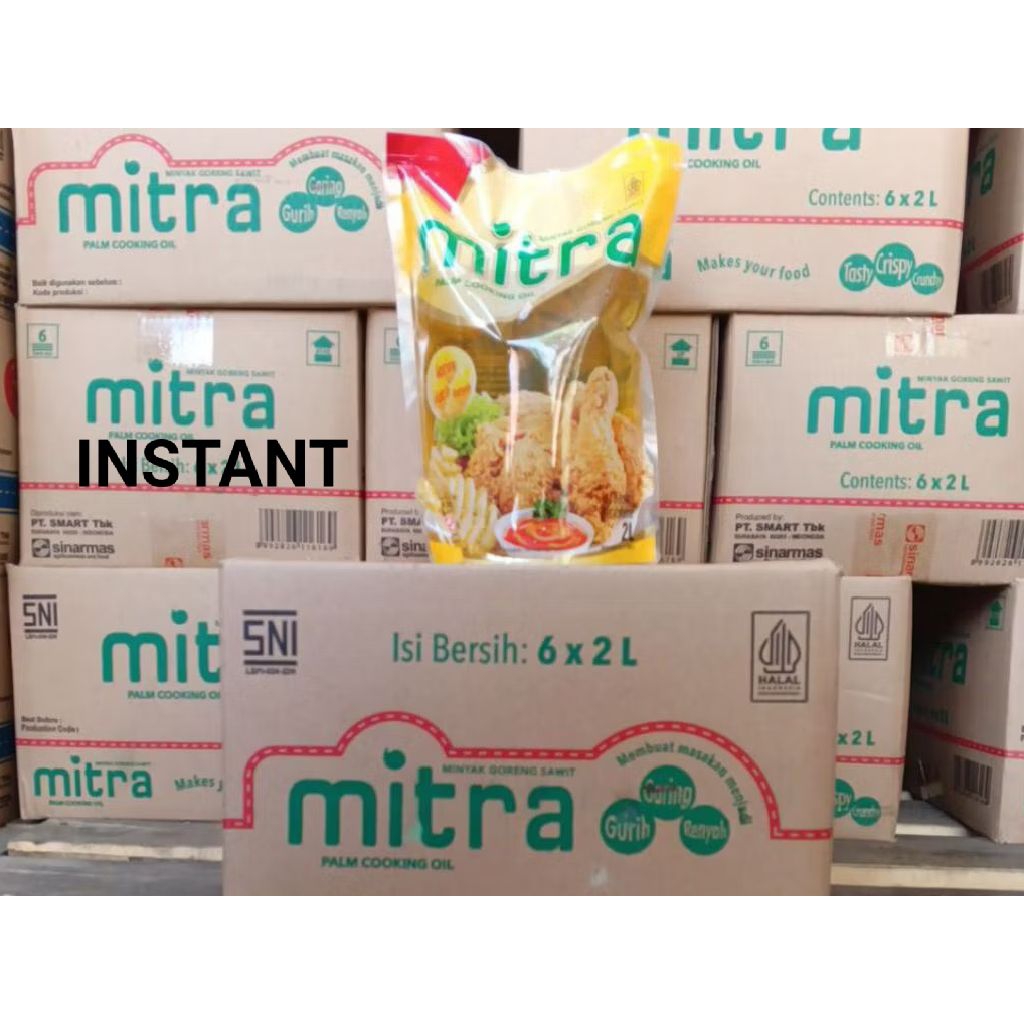

MITRA minyak goreng 2 liter 6 pouch 1 dus instant