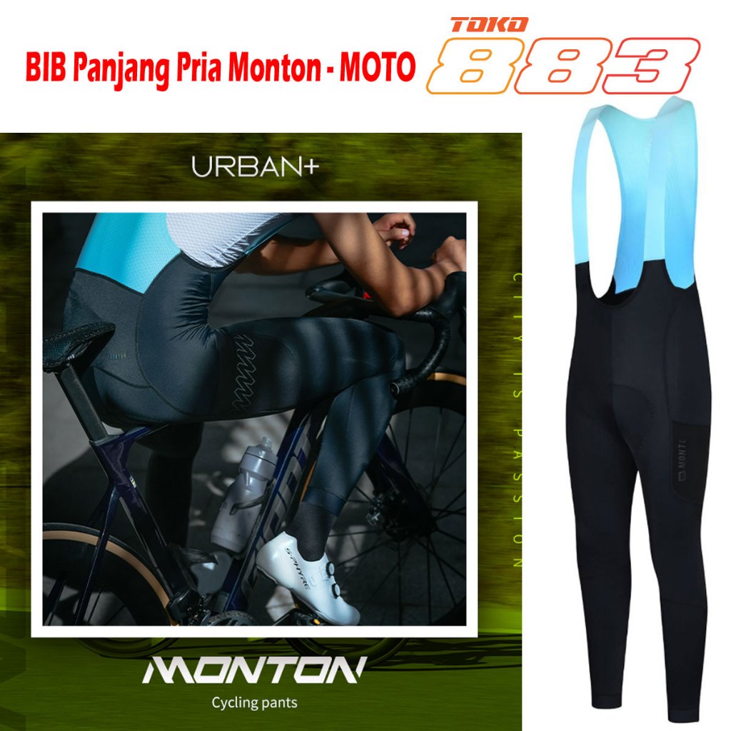 Celana Sepeda BIB Panjang MONTON dengan Kantong Cargo - MOTO Pocket