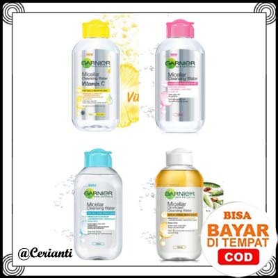 GARNIER - MICELLAR CLEANSING WATER ( 125 ml ) - Pembersih Makeup Pink | Salicylic BHA | Vitamin C | 