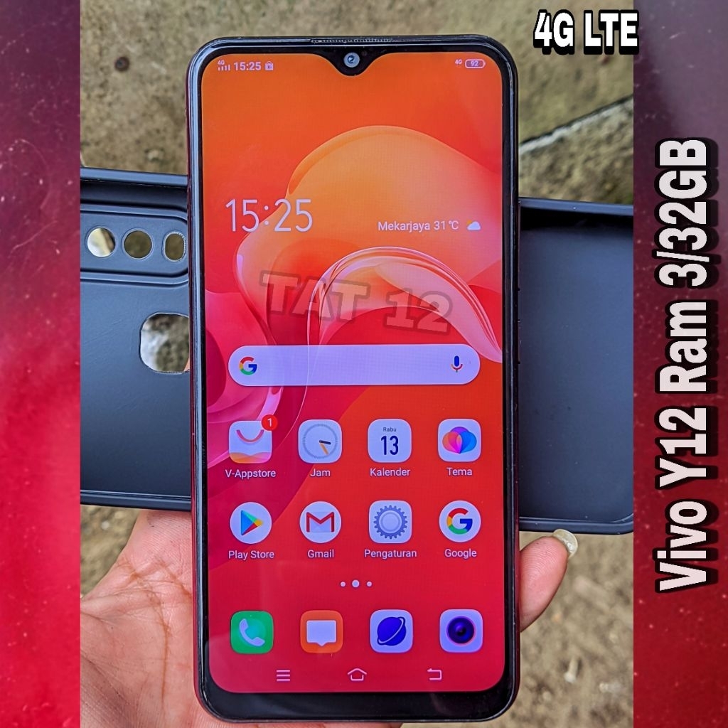Vivo Y12 Ram 3GB Internal 32GB Sinyal 4G (LTE) Second Original Resmi Siap Pakai Normal Berkualitas D
