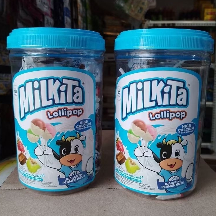 

Permen Milkita Lolipop Toples Isi 30pcs / Permen Susu Toples