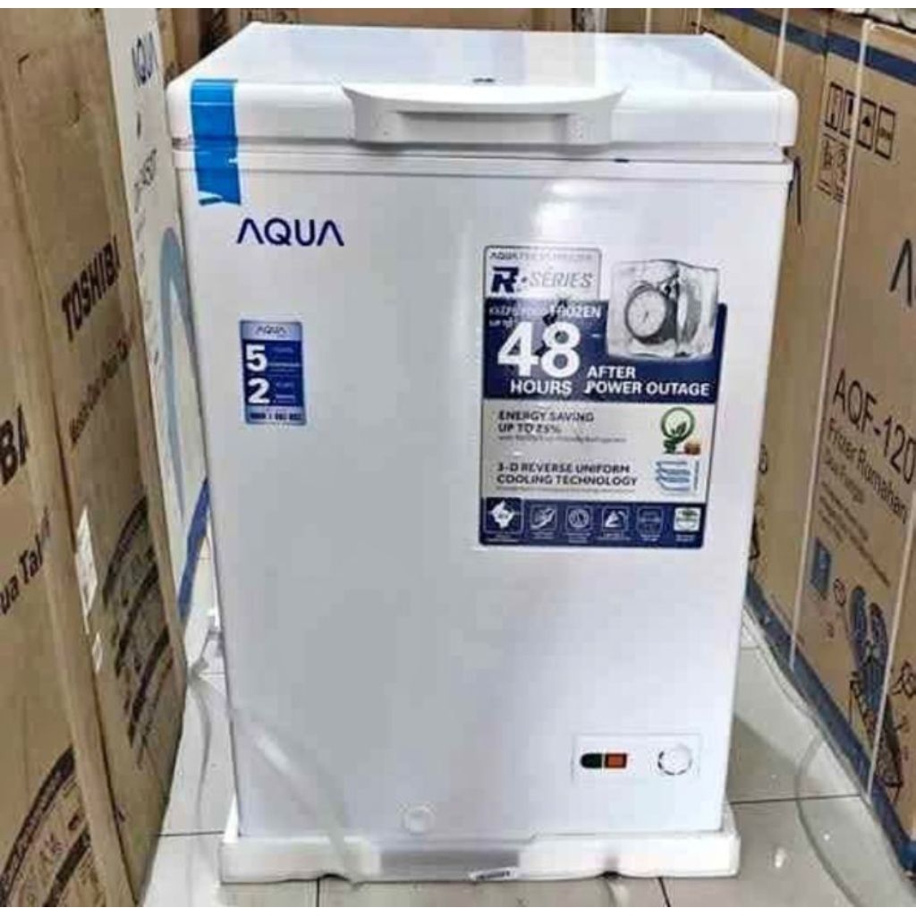 AQUA CHEST FREEZER AQF120MC / 220MC - BOX FREEZER AQUA 100 LITER - BOX DAGING AQUA AQF120MC - FREEZE