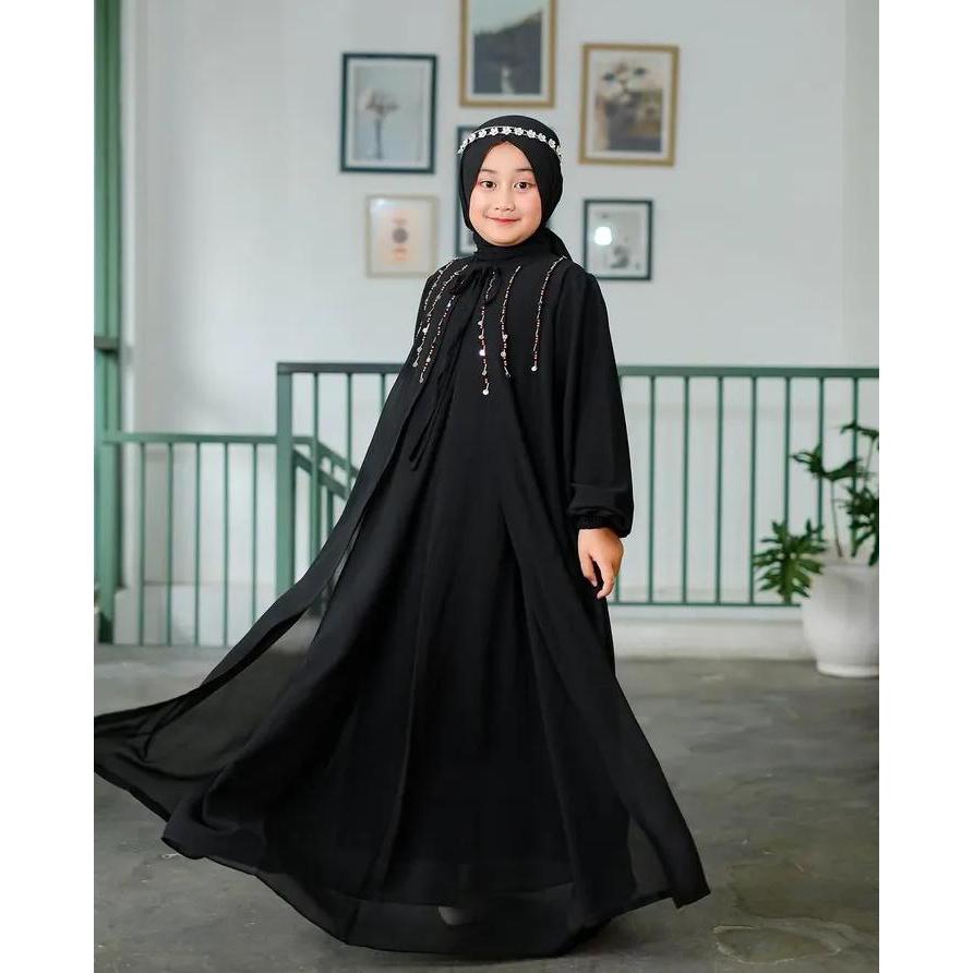 Lesti Dress Bahan Ceruty Babydoll Dress Anak Perempuan Baju Muslim Anak Gamis Terbaru 2025