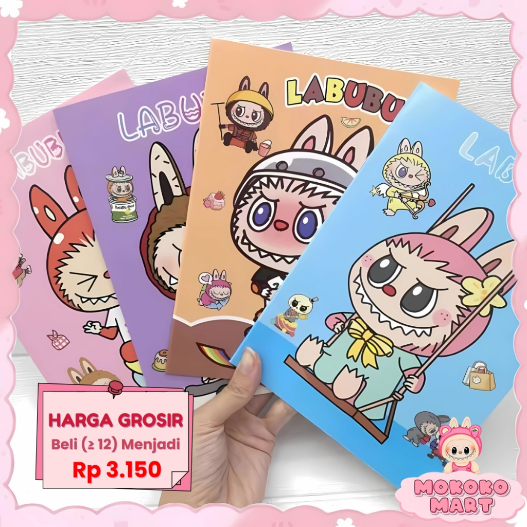

MM Buku Tulis Aesthetic Notebook Karakter Labubu Lucu Buku Catatan Sekolah Buku Tulis Kertas A5 ATK