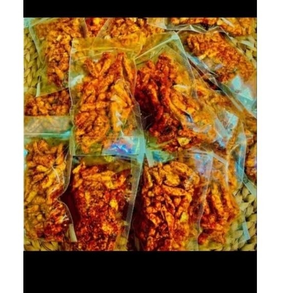 

Basreng stik pedas daun jeruk asin gurih kemasan 100gram extra pedas