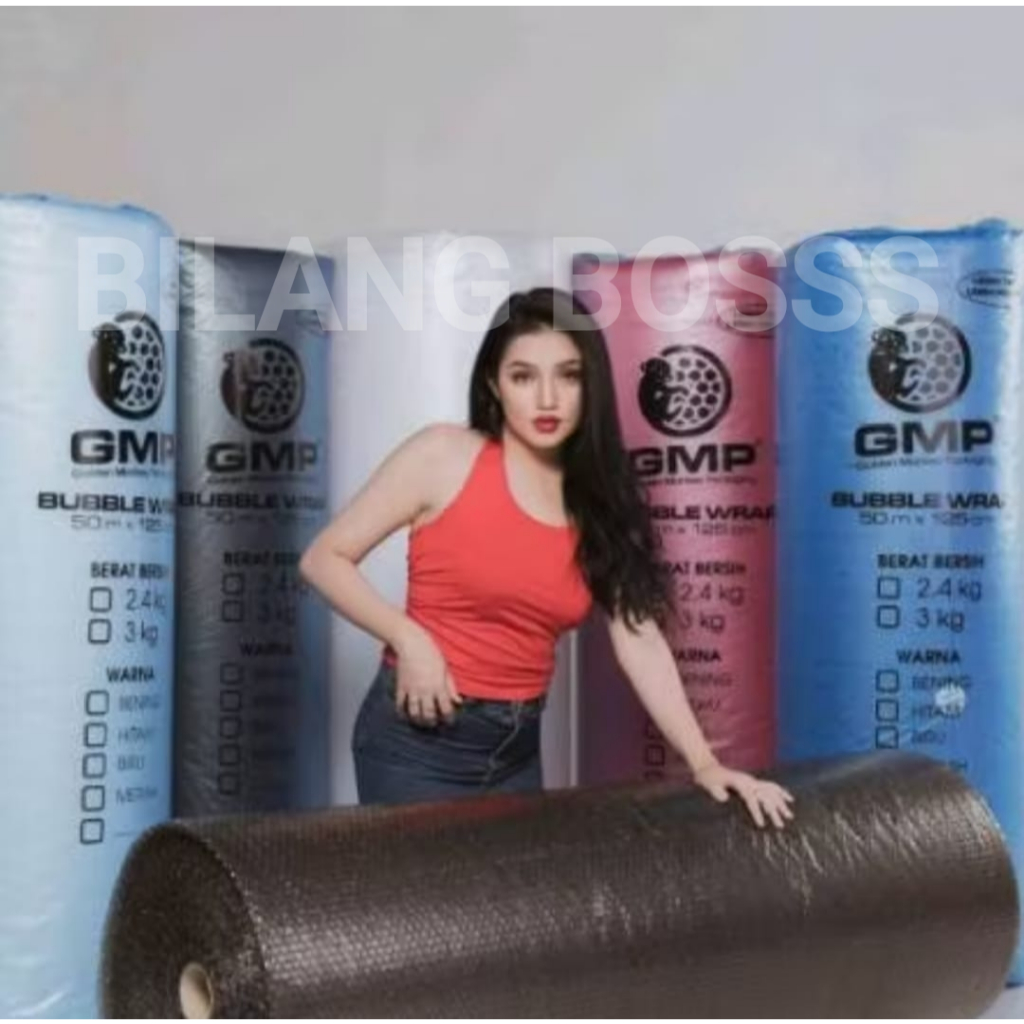 

Bubble Wrap premium GMP 125cm x 50 meter Bening Hitam