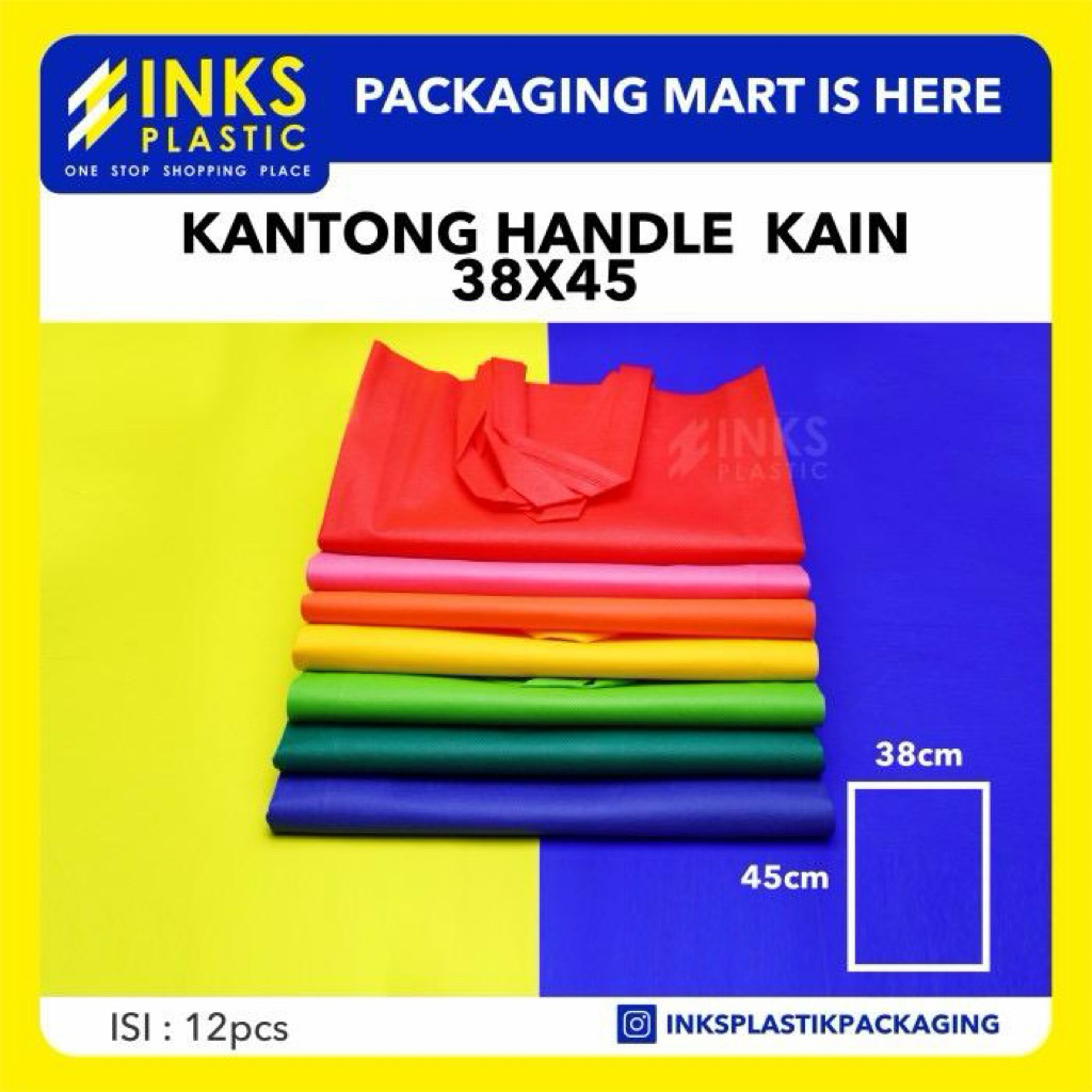 

TAS SPUNBOND 38x45 KANTONG HANDLE KAIN GOODIE BAG HAMPERS SOUVENIR TAS BELANJA 38 x 45