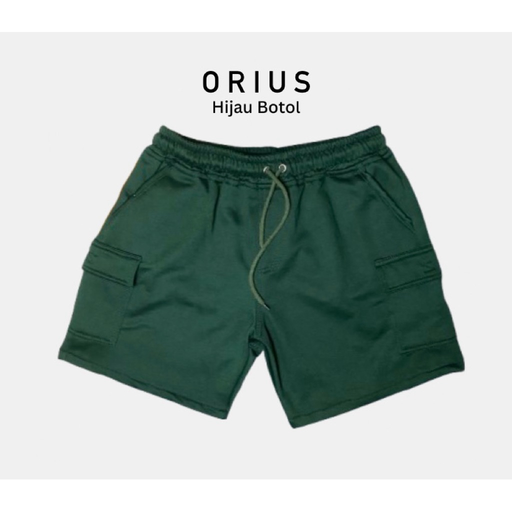 ORIUS DEWASA-Celana Cargo Boardshort Bahan Distro Premium Warna Hijau Botol