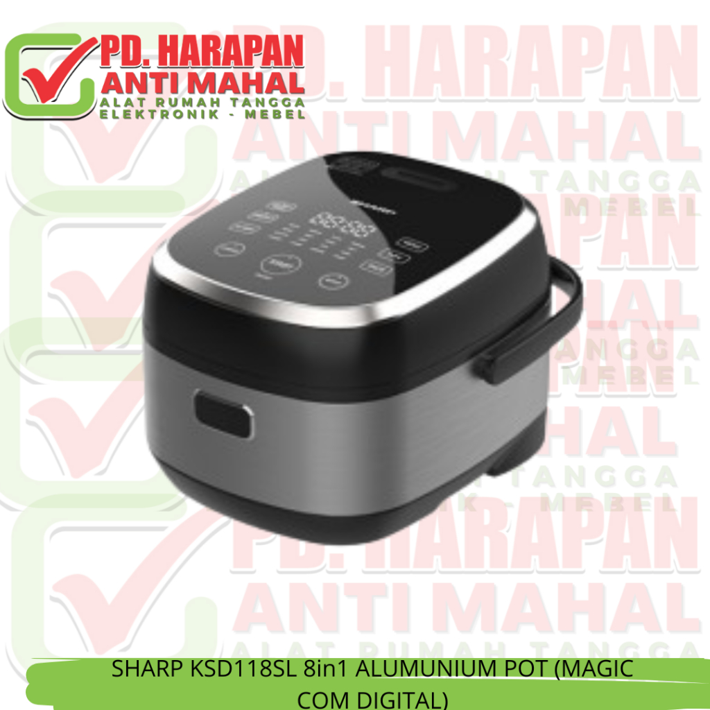 SHARP KSD118SL 8in1 ALUMUNIUM POT (MAGIC COM DIGITAL)/ MAGIC COM SHARP