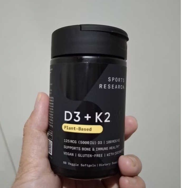 Vitamin D3+K2 5000IU Merk Sport Research 60 kapsul Ori USA