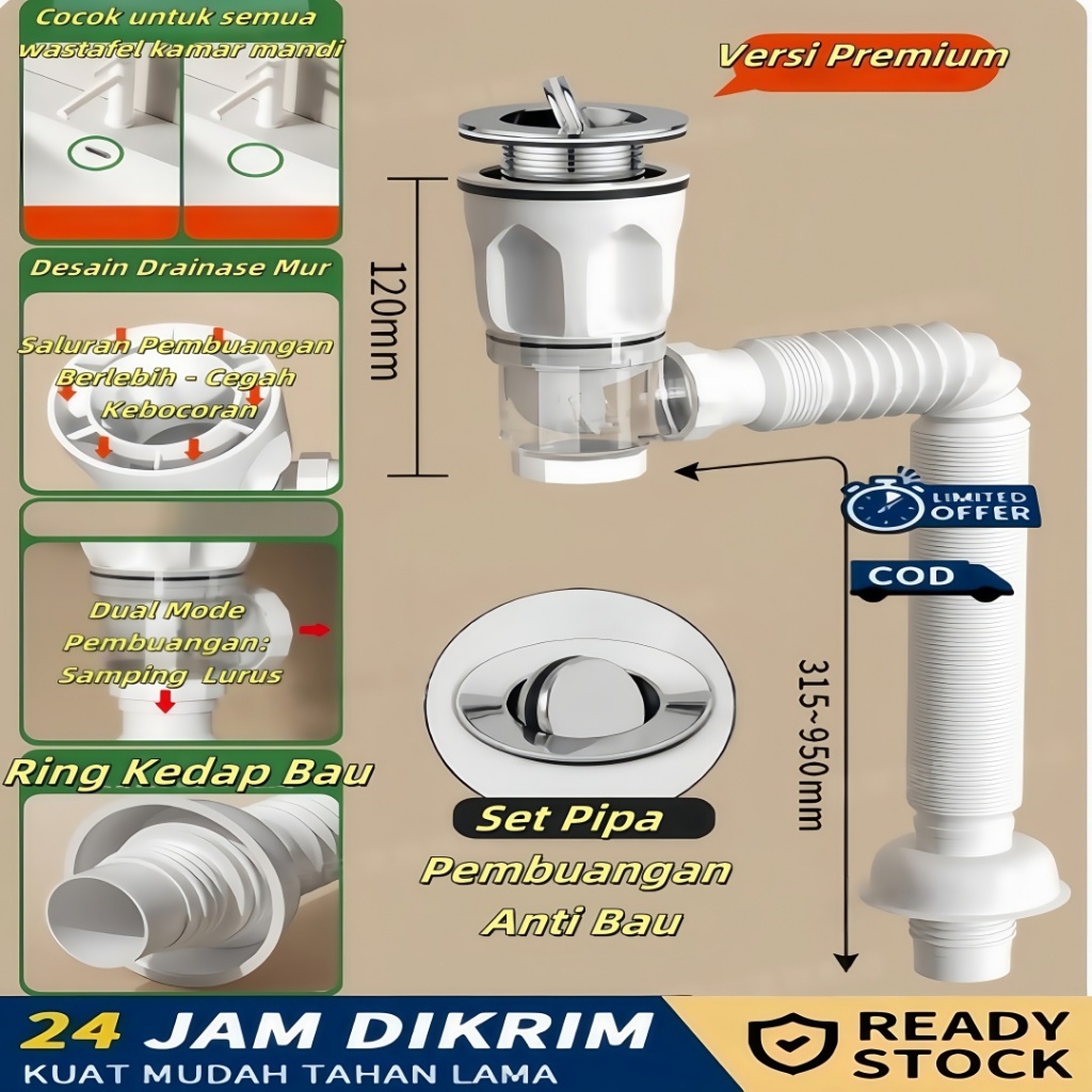 Sifon Wastafel Sifon Botol Selang Tarik Siphon Selang Angsa Flexible Wastafel/selang wastafel cuci t