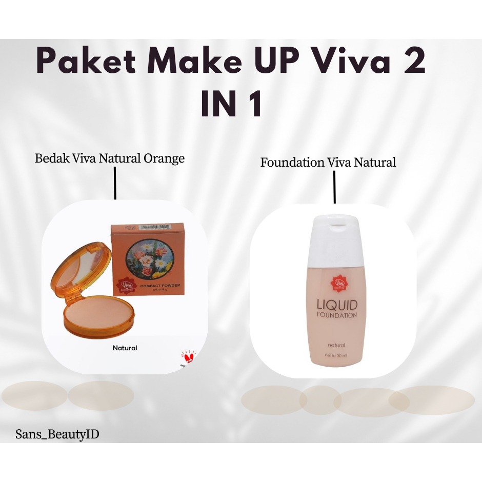 Paket Make Up Viva 2 in 1 – Bedak & Foundation Natural BPOM