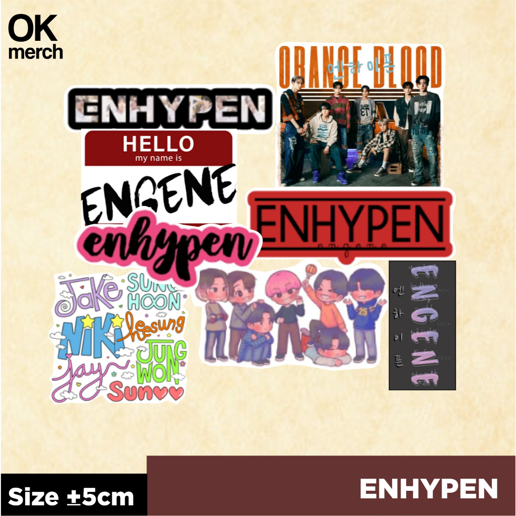 

Enhypen - Sticker Indoor Vinyl Die Cut Laminasi - Stiker Laptop Handphone Buku KPOP
