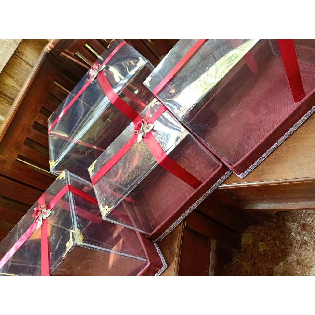 

Box hantaran mika tinggi / kotak seserahan homemade