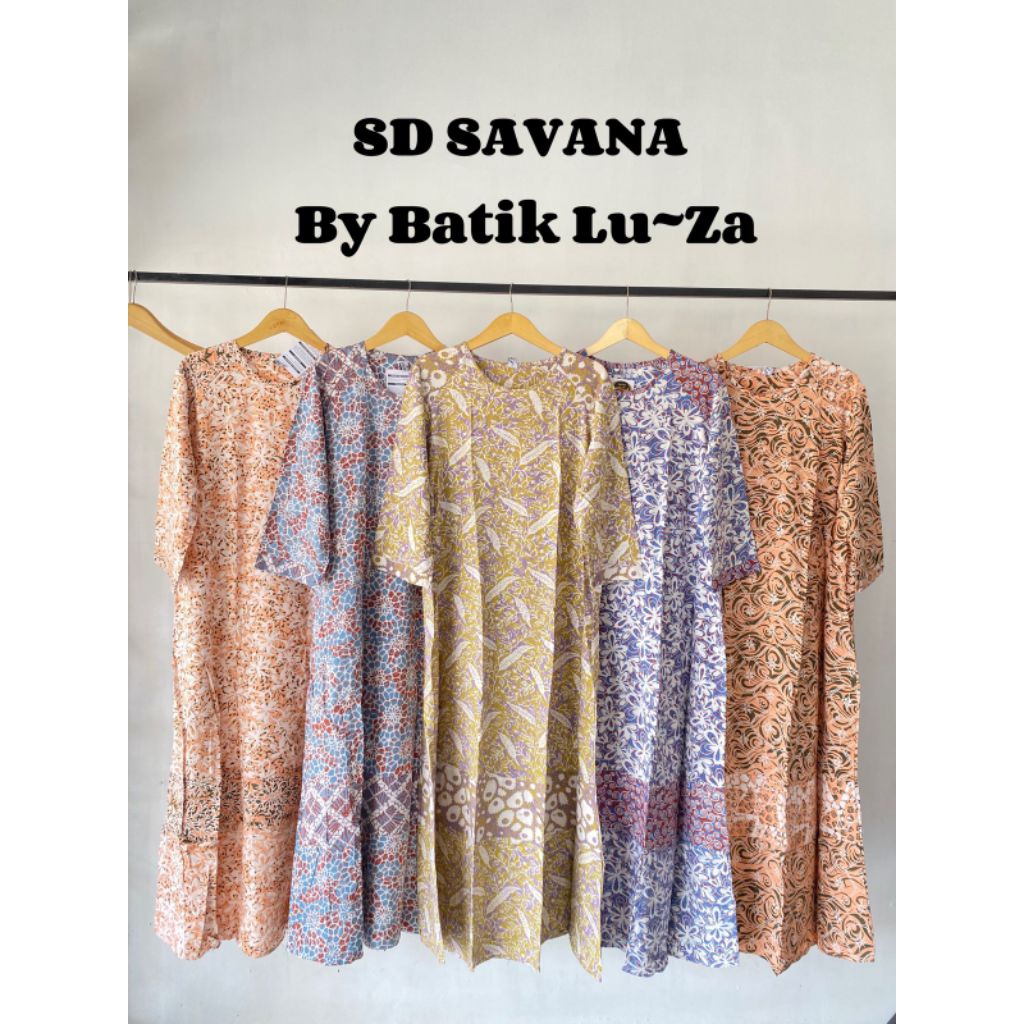 LUZA ~ Dress Savana Lengan 7/8 by Batik Luza