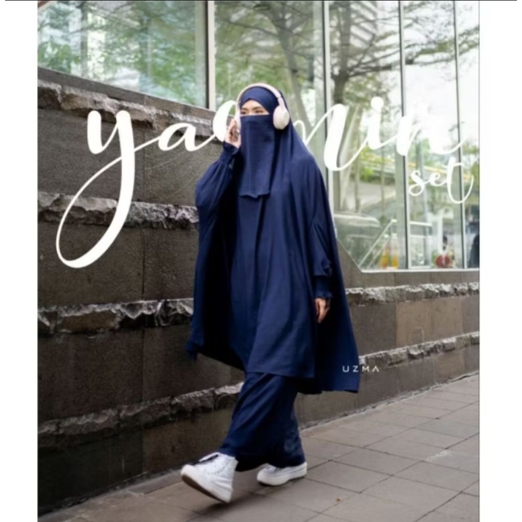 preloved one set french khimar yasmin set by uzma hijab