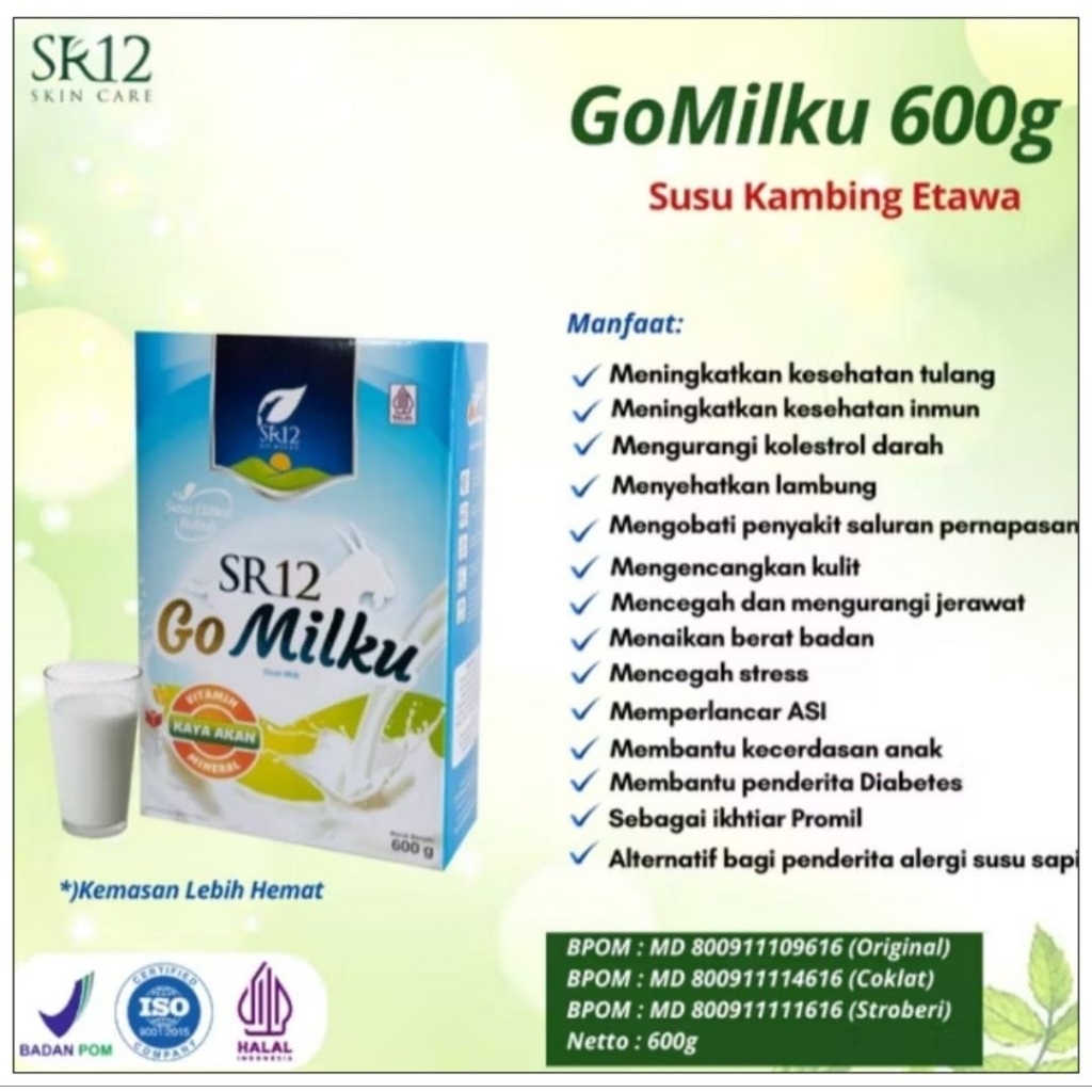 

Susu Etawa / Susu Kambing / Susu Kambing Etawa / Etawalin / Etawalinku / Susu Kambing Etawa Bubuk 1kg / 200g / Go Milku Sr12