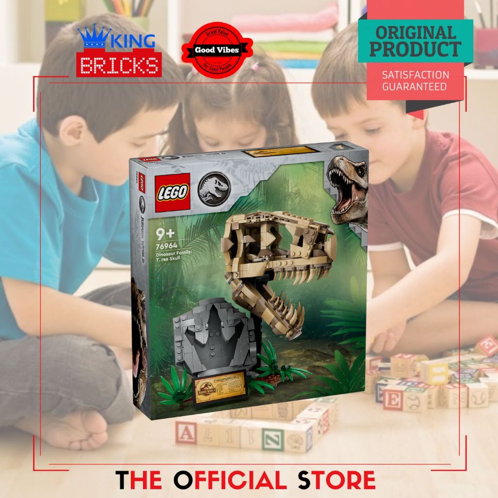 LEGO Original JURASSIC WORLD 76964 Dinosaur Fossils Trex Skull  - Mainan Anak Dinosaurus Dino Domini