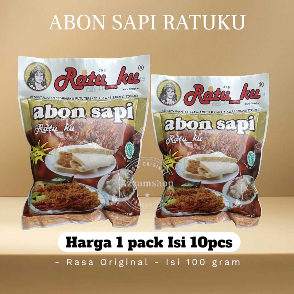 

Abon sapi ratuku 100gram rasa original paket 1 pack isi 10pcs