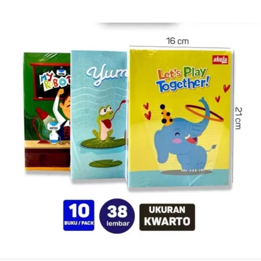 

Buku Tulis SKOLA By SIDU 38 Lembar (1 Pak isi 10 Buku)