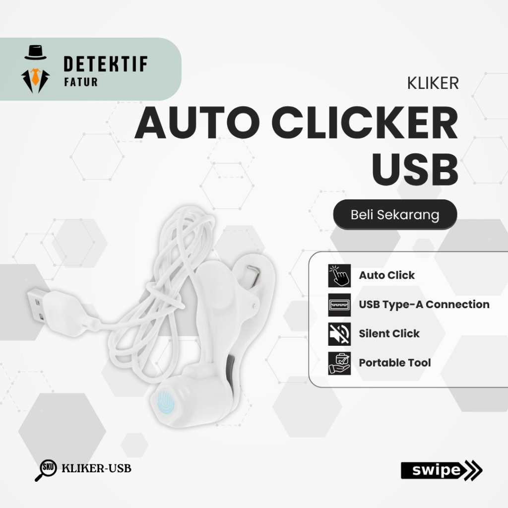 Smart USB Auto Clicker Alat Tap Tap Layar Pengklik Otomatis Bisa Disesuaikan Alat Live Streaming HP