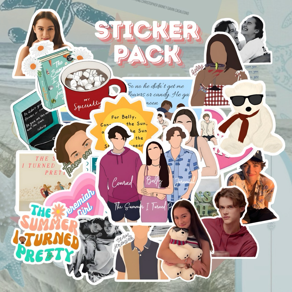

Fragsky - 20 & 25 Pcs Sticker Series The Summer I Turned Pretty Pack | Stiker Premium Doff & Glossy
