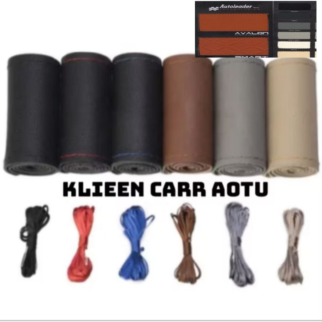 Sarung Stir Mobil Cover Stir Mobil /Pelindung Stir mobil Jahit Bahan Kulit Sintetis Autoleader Leath