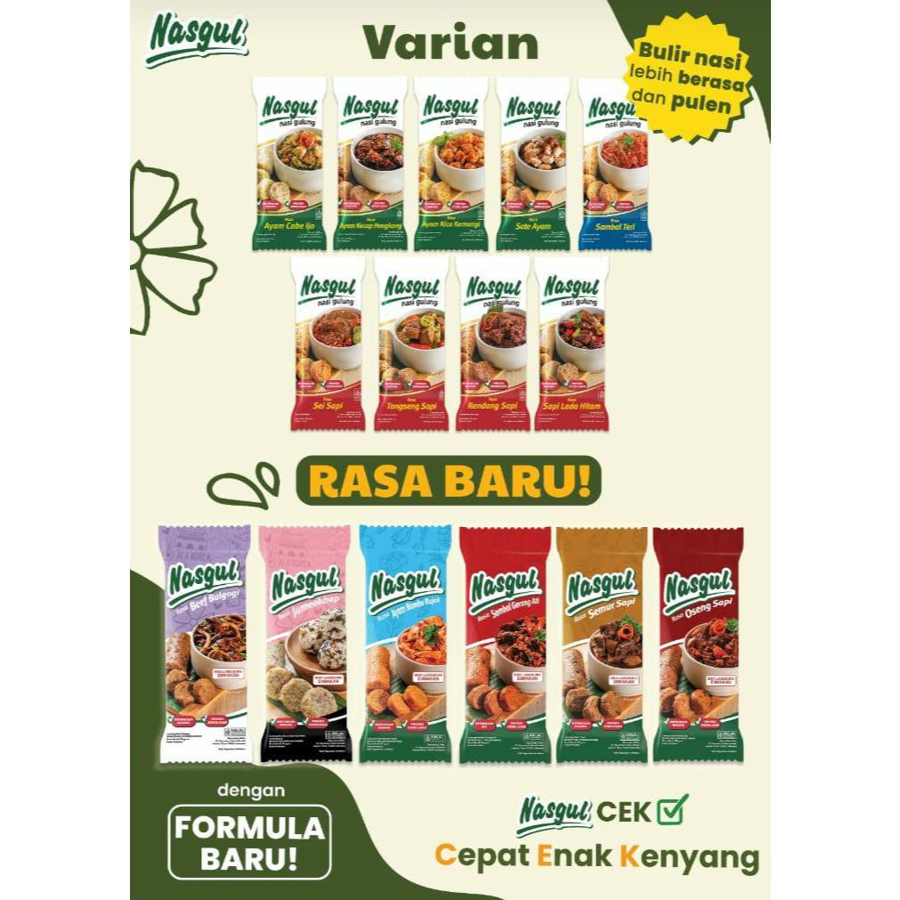 

NASGUL Nasi Gulung Siap Santap Berat 80 Gr Aneka Varian PROMO HALAL