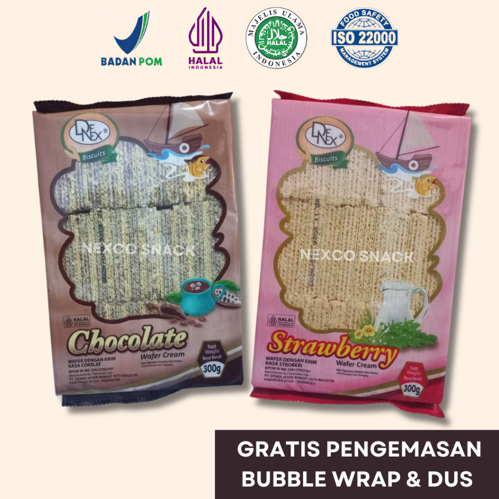 

DENEX WAFER CREAM 300 GRAM (CHOCOLATE / STRAWBERRY)