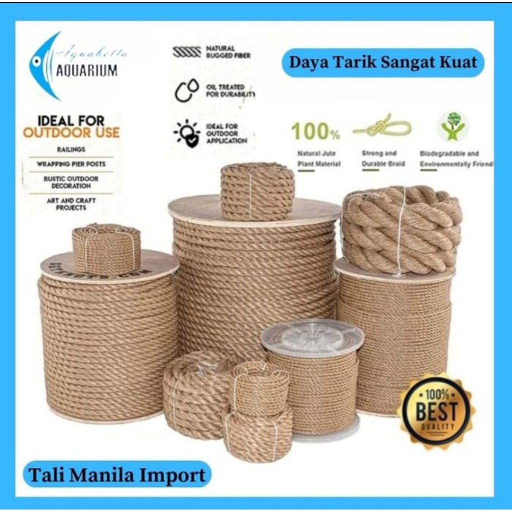 

Tali Tambang Manila Besar Sedang Kecil Goni 4mm 6mm 8mm 10mm 12mm 14mm - 4mm