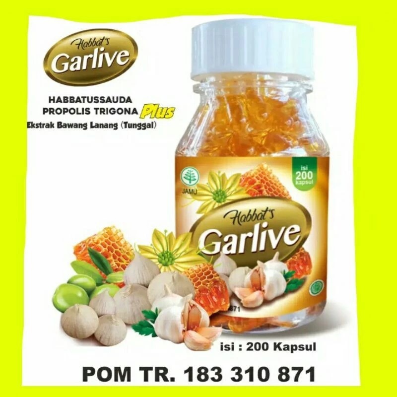 HABBATS GARLIVE SHOPEEMALL 100 Kapsul Original Habbatussauda Propolis Zaitun Extra Virgin Bawang