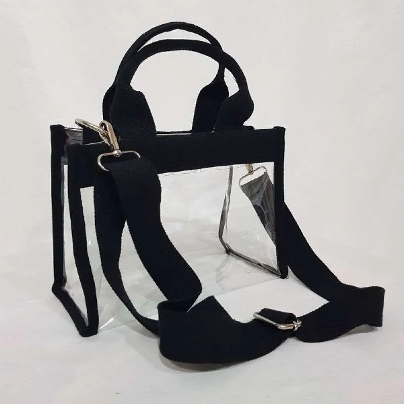 Tas Totebag Transparant Tas Wanita Vpc Mika kecil KekiniaTas Tote PVC Mika Transparan Dengan Resleti