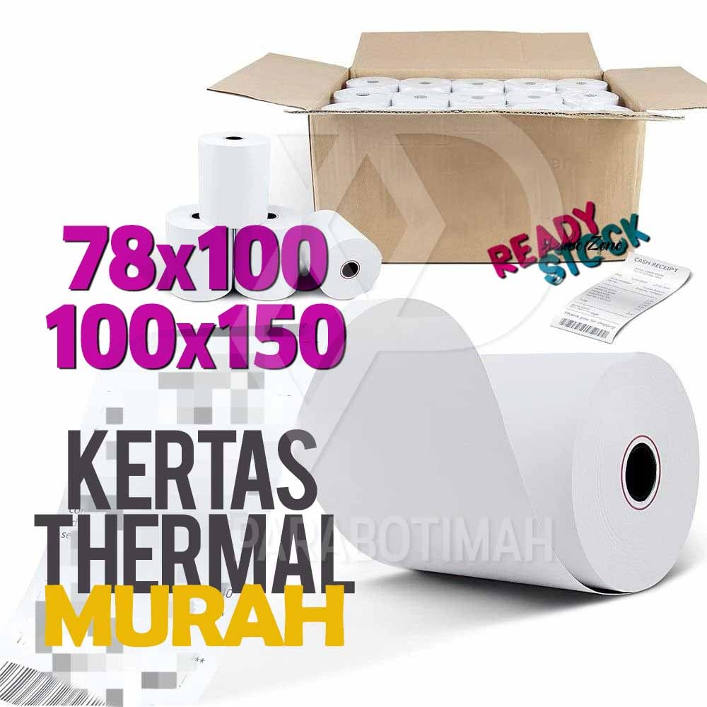 

KERTAS STICKER THERMAL label resi barcode MURAH 78x100 300pcs | 100x150 500pcs