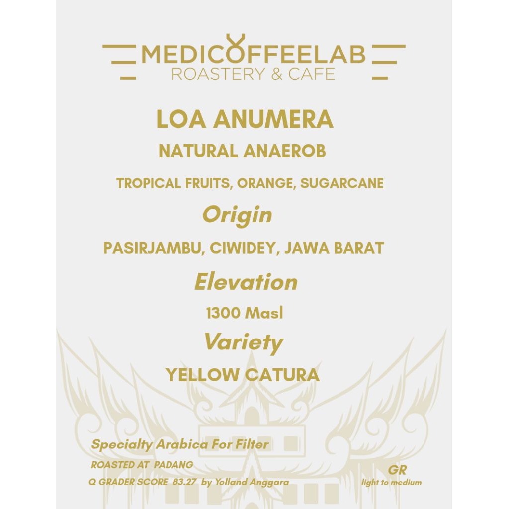 

Kopi Arabica Specialty Loa Anumera Natural anaerob/ 200gr/ Coffee