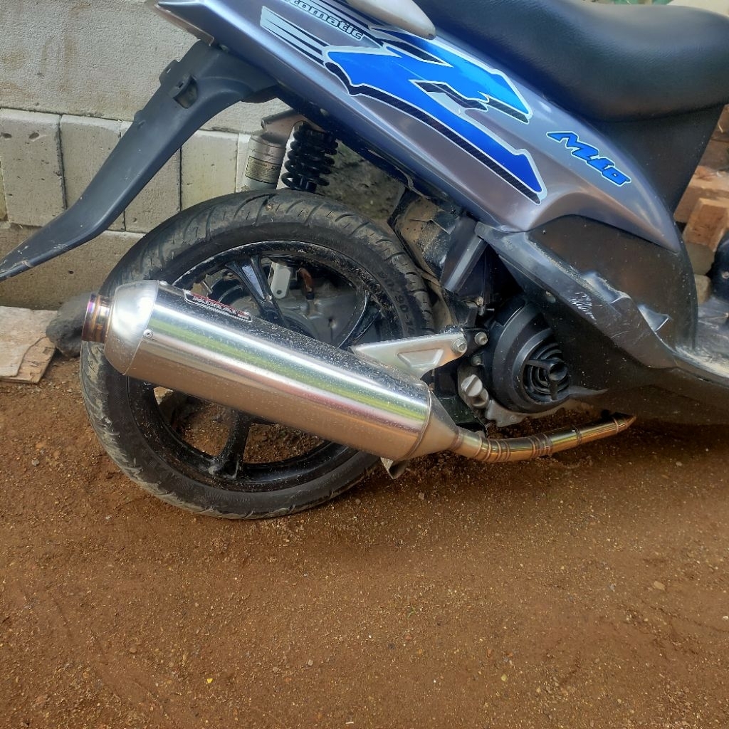 knalpot standar racing Mio sporty smile adem bas full stainless steel TB vario
