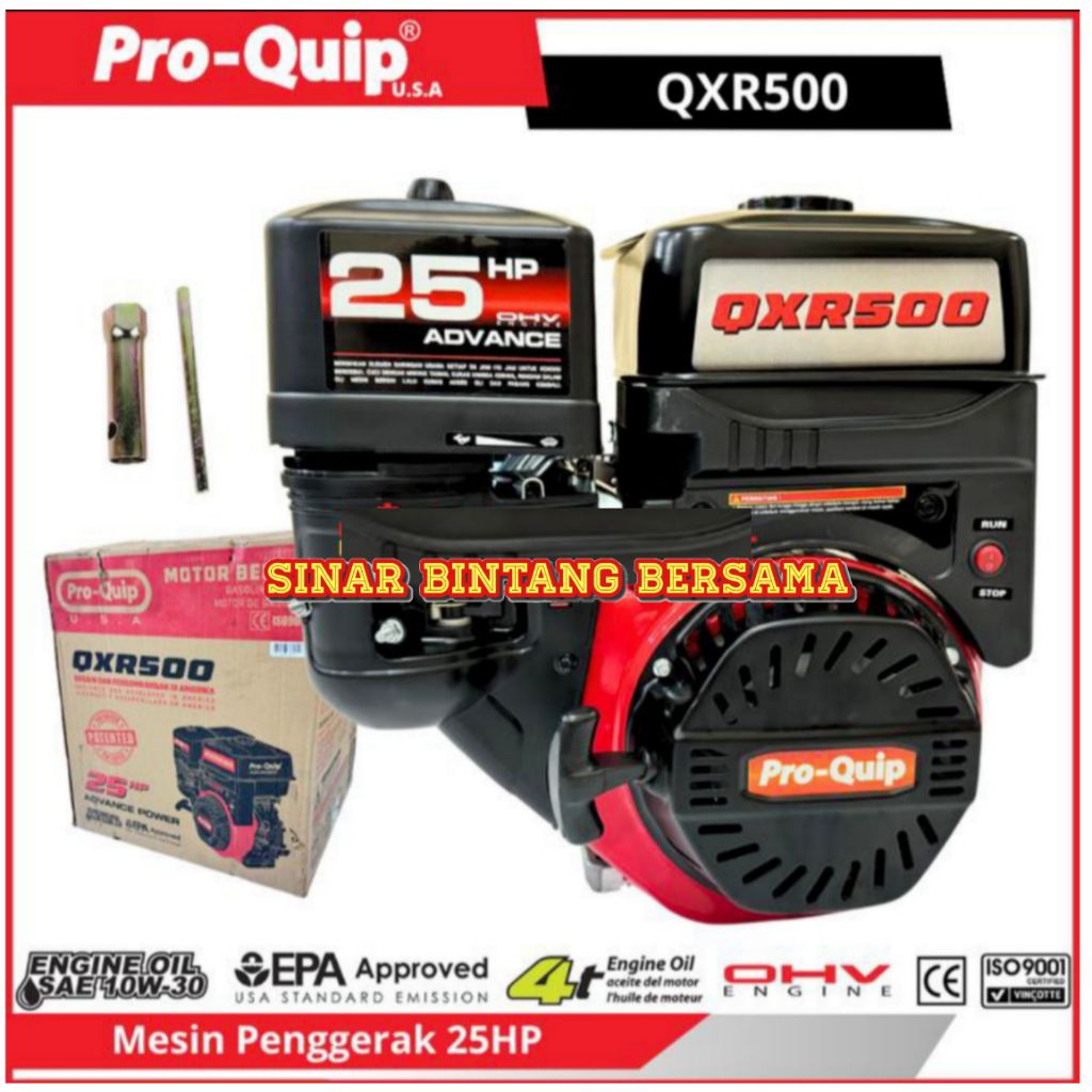 MESIN PENGGERAK PRO QUIP 25 HP GASOLINE ENGINE BENSIN QXR-500