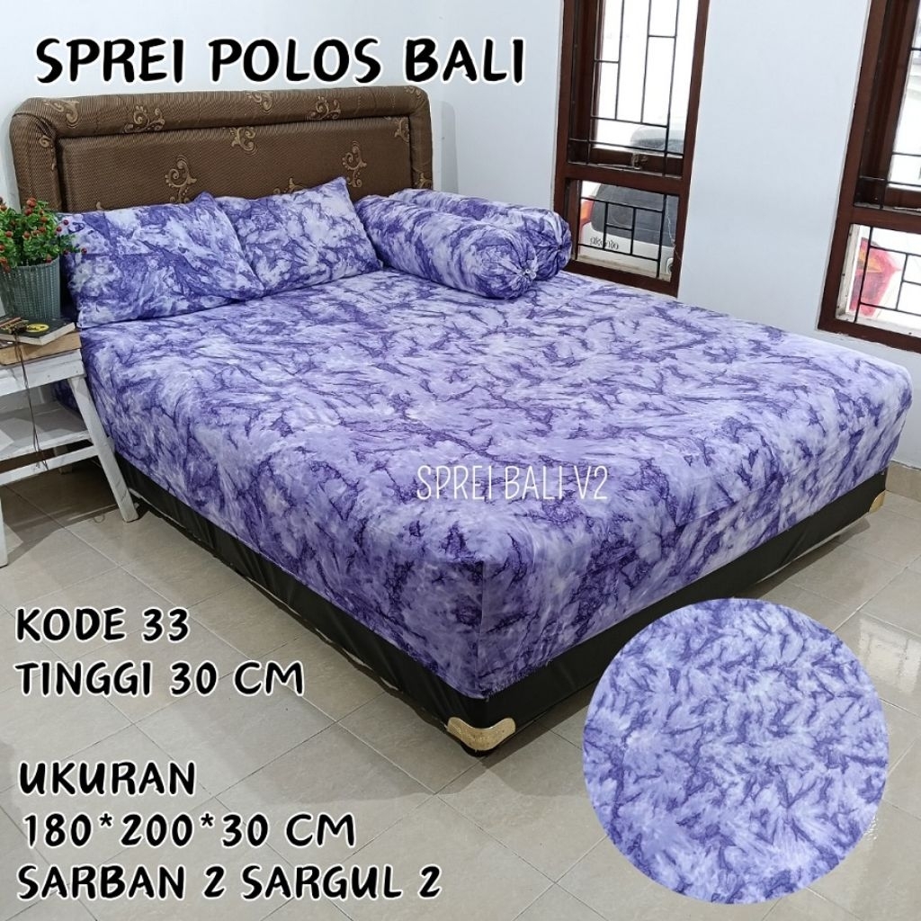 MD - 180 x 200 Tinggi 25/30cm Sprei Bali Polos