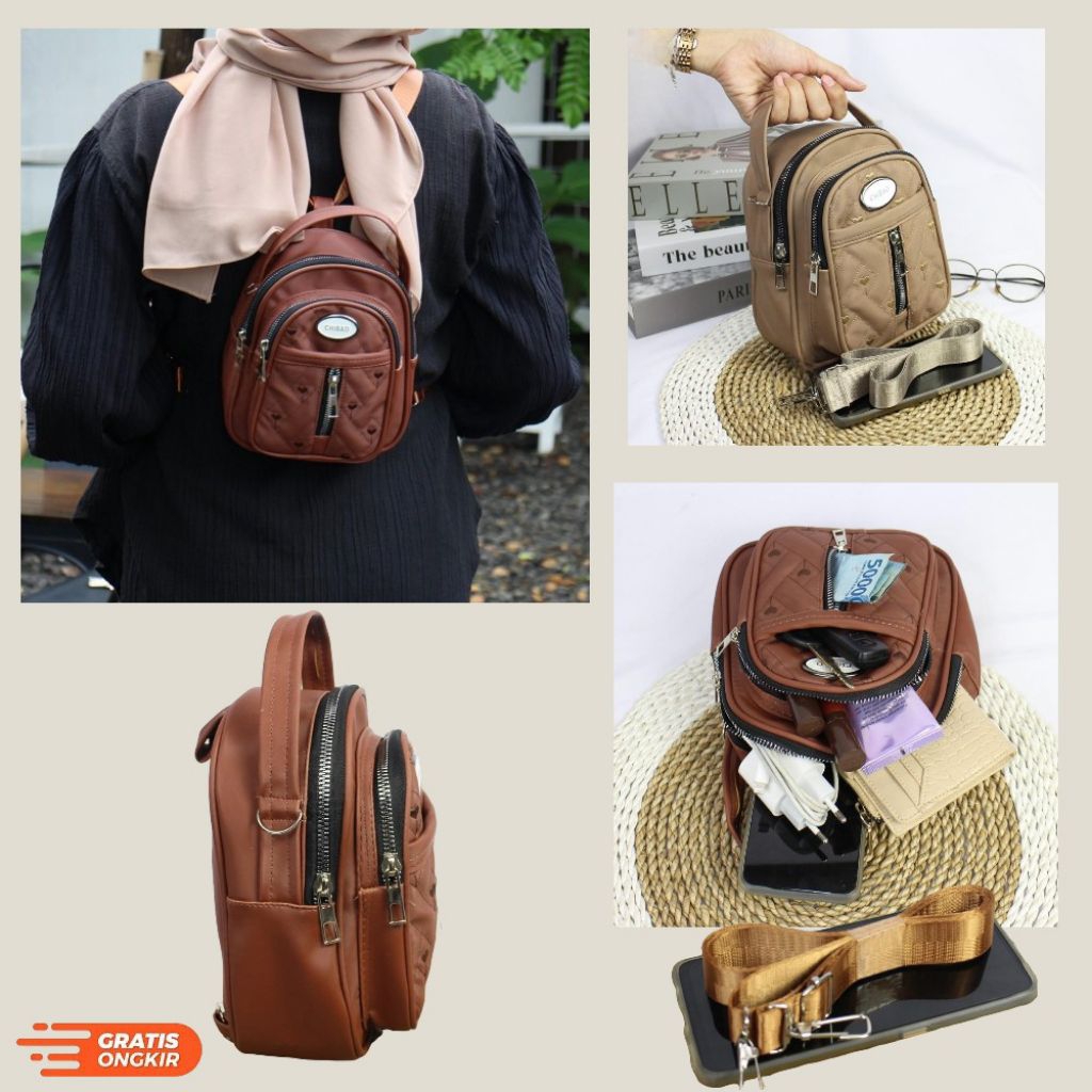 Tas Selempang Wanita CHIBAO Mini Backpack Anti Air Multifungsi Tas Ransel Kecil Fashion Korea, Banya