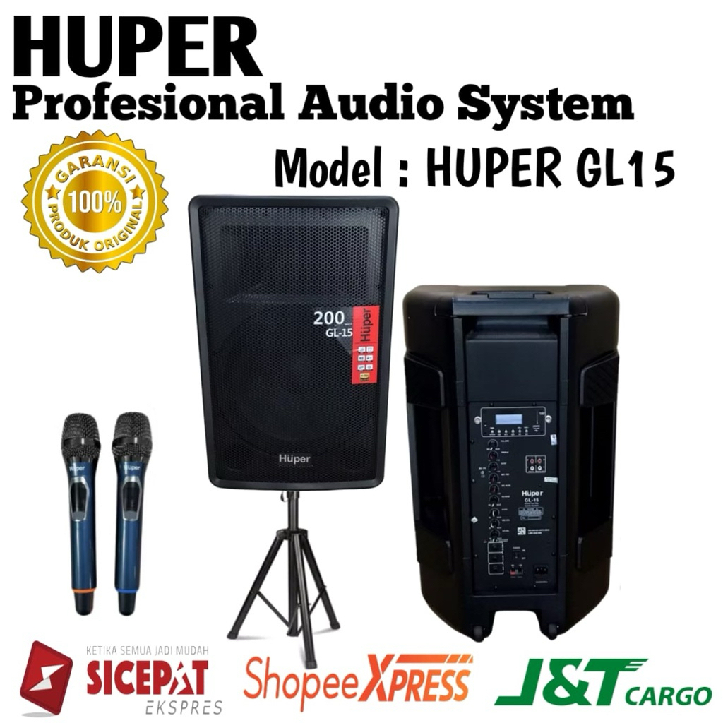 Speaker Portable Huper GL15 Original Speaker Portable Huper 15inch