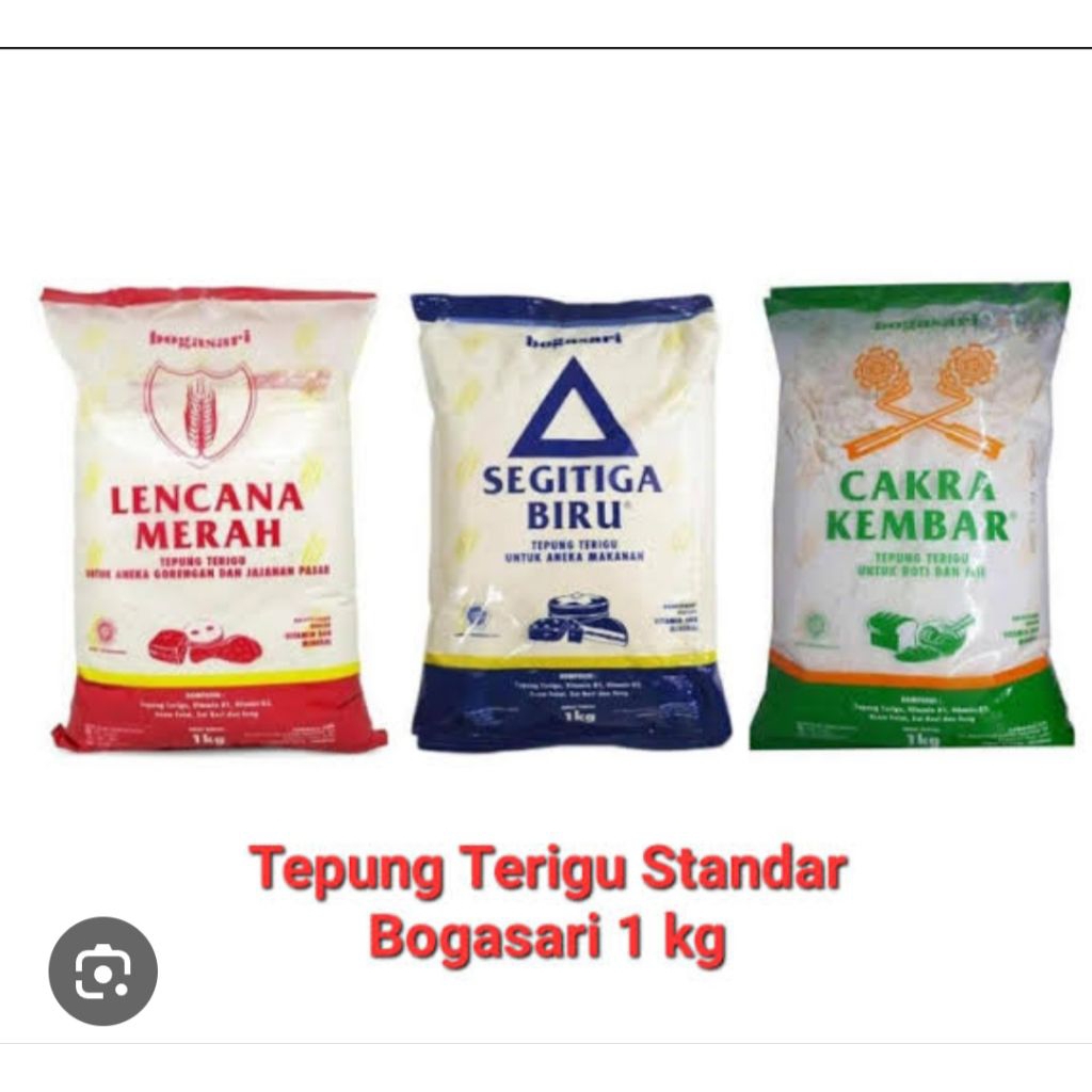 

PAKET BUNDLING TEPUNG BOGASARI LENCANA MERAH, SEGITIGA BIRU & CAKRA KEMBAR @1KG x 3