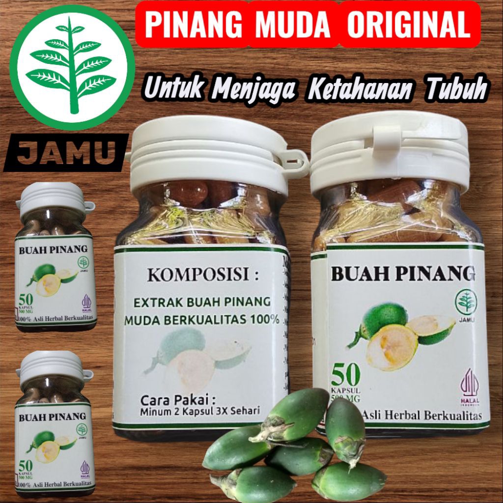 

Buah pinang Muda Original isi 50.kapsul