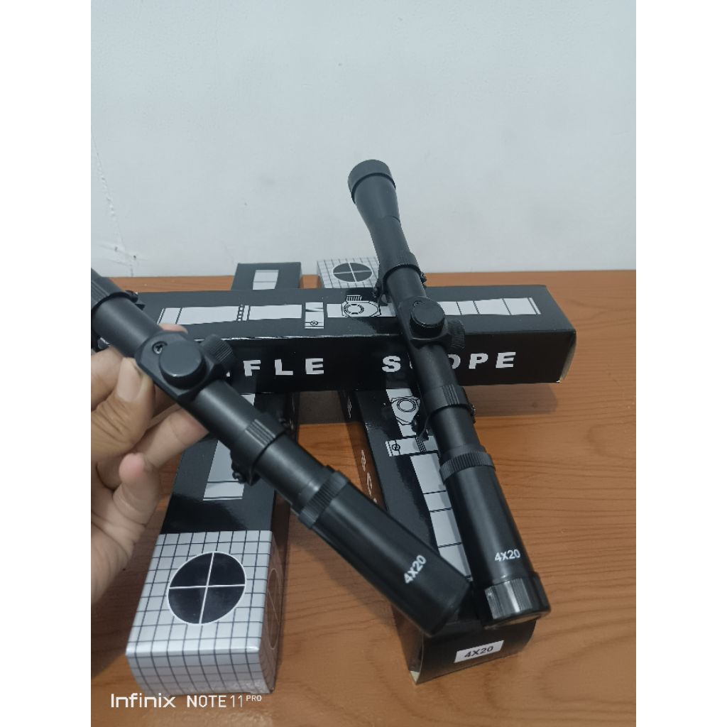 Telescope Teropong Senapang Angin Sniper Proff 4x20 Bushnell 3-7X28 Original