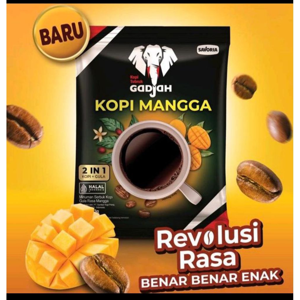 

kopi gadjah special mix mangga 23gram 1 dus isi 12 renceng