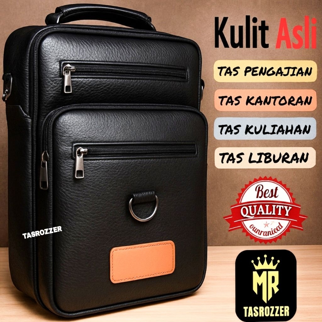 Tas kuliah kulit asli | Tas kulit santri | Tas kitab muat kitab besar