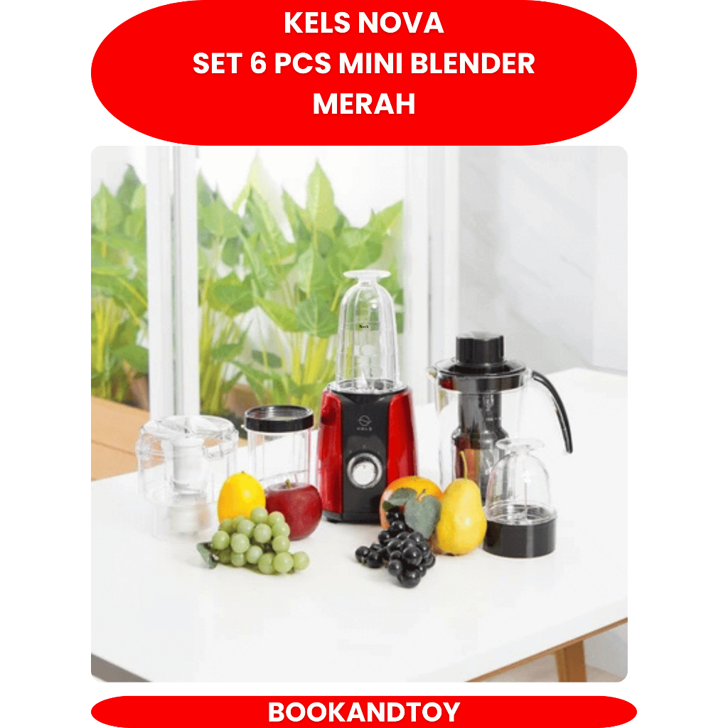 Kels Nova Set 6 Pcs Mini Blender Merah